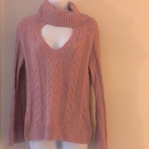 New York and Company Cable Knit Mauve Sweater